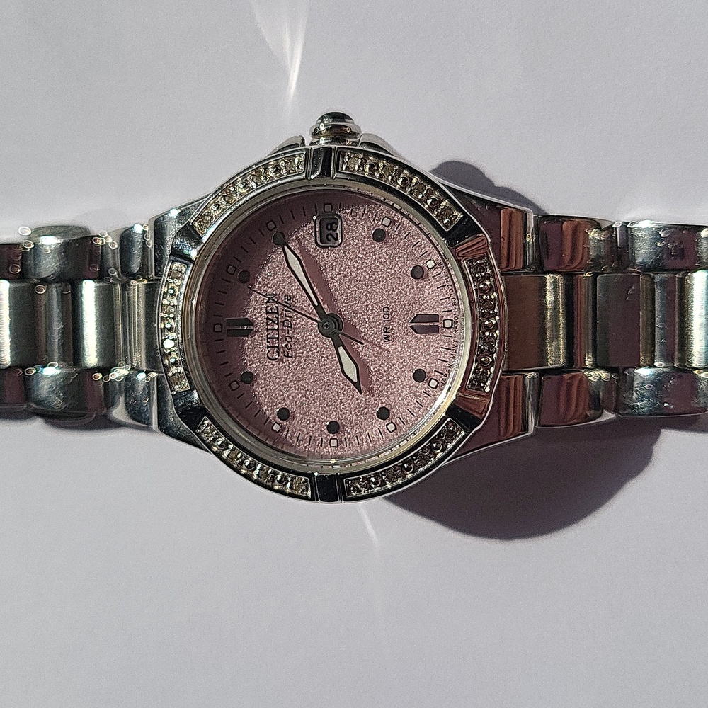 Citizen Women's Pink Dial Silver Watch